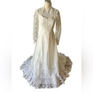 Vintage Bianchi wedding gown long sleeves